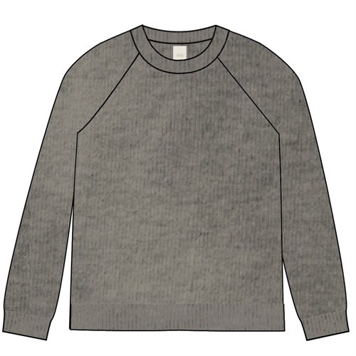 LISVA GERTRUD L/S PULLOVER LAMBSWOOL KNIT STONE GREY MELANGE
